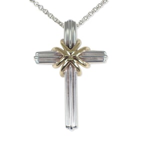 TIFFANY 925 750 Signature Cross Pendant Necklace