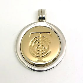 TIFFANY & Co. Tiffany necklace top coin T&C pendant silver gold 925 750 K18 men and women