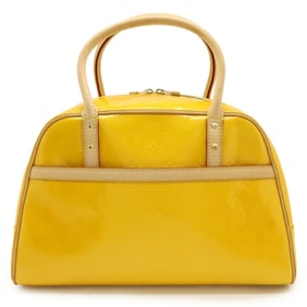 LOUIS VUITTON Monogram Vernis Tompkins Square Handbag in Enamel Jaune Yellow M91102