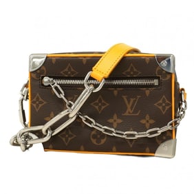 Louis Vuitton Monogram Macassar Mini Soft Trunk Shoulder Bag M12767 Brown/Saffron Yellow Men's
