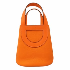 Hermes Hermès In the Loop 18 Handbag, Taurillon Clemence Leather, Orange, Double Stamp, Women's