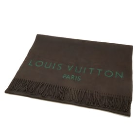 LOUIS VUITTON Louis Vuitton Stole Shawl Scarf Large 100% Cashmere Dark Brown Green