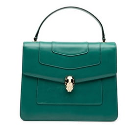 BVLGARI Serpenti Forever Handbag in Green Leather for Women