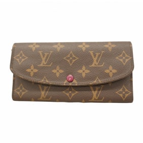 Louis Vuitton Monogram Portefeuille Emilie Long Wallet M60697 Brown Fuchsia Women's