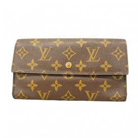 Louis Vuitton Monogram Porte Tresor International Tri-fold Wallet M61215 Brown Women's