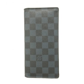 Louis Vuitton Damier Cobalt Portefeuille Brazza Long Wallet N63212 Navy Black Men's