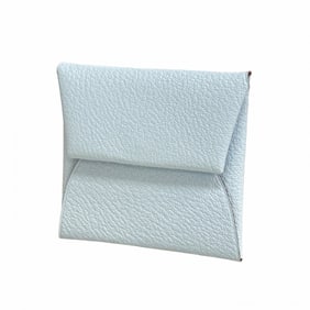 Hermes Hermès Bastia Verso Wallet/Coin Case, Chevre Mysore, Bleu Brume, Cuivre, Y Stamp,