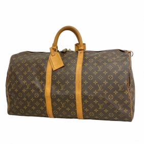 Louis Vuitton Monogram Keepall 55 Boston Bag M41424 Brown Men's and Women's
