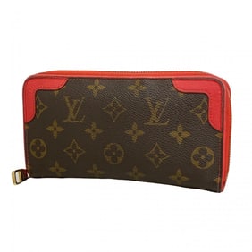 Louis Vuitton Monogram Retiro Zippy Wallet M41952 Poppy Petal Women's Long