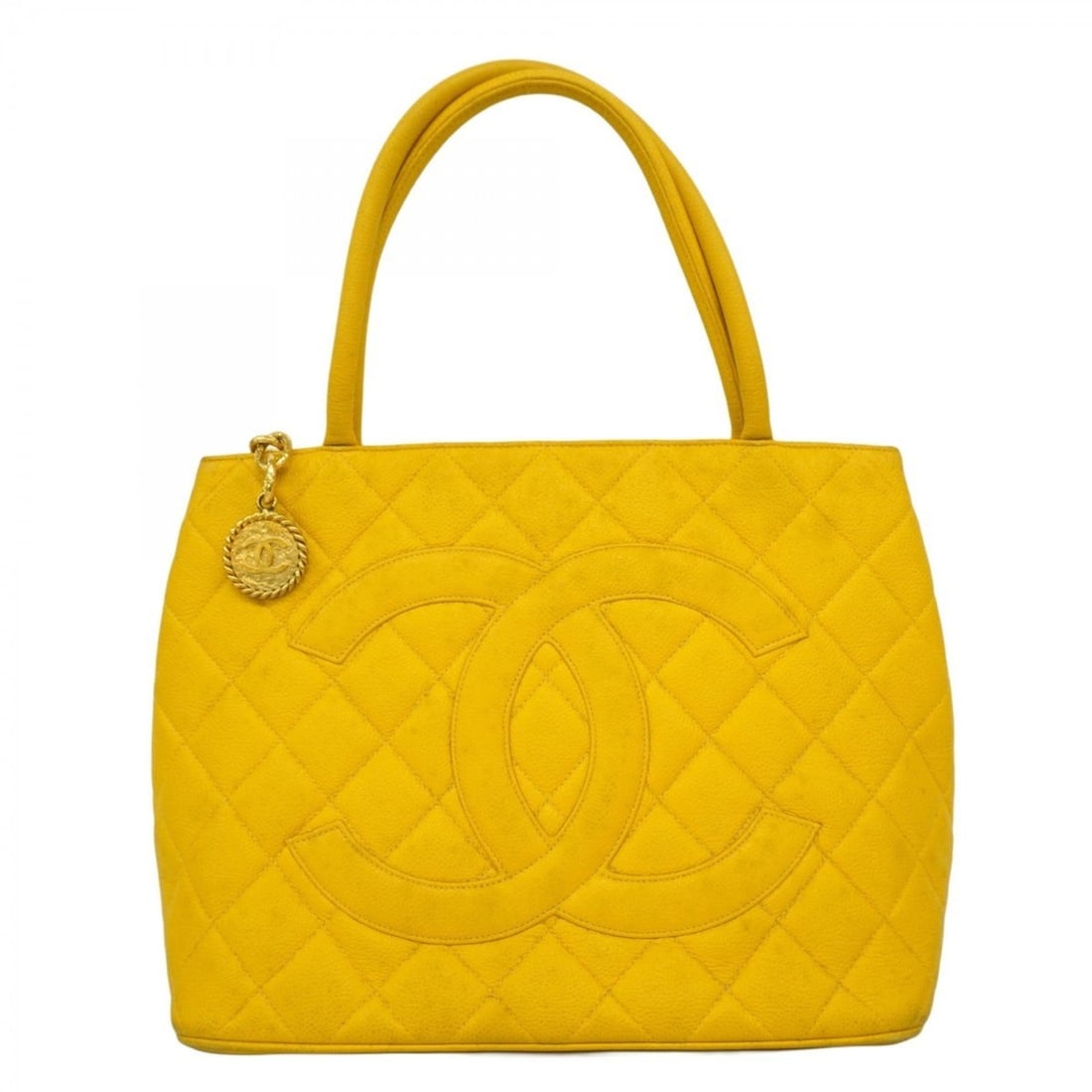 Chanel Reissue Tote Bag, Caviar Skin, Yellow, Women's, P2018483: --- Catalog ---Category: SizeSize (HxWxD): 24.5cm x 30cm x 15cm / 9.64'' x 11.81'' x 5.9''Category: DesignType: Tote bagColor: YellowGender: WomenMaterial: Grained Calfskin Hardware Color: GoldCategor