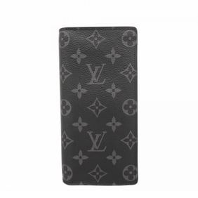 Louis Vuitton Monogram Eclipse Portefeuille Brazza Long Wallet M61697 Black Men's P2013148