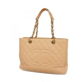 Chanel Matelasse Tote Bag with Chain Shoulder Strap, Caviar Skin, Pink, Women's, P2007205