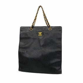 Chanel Tote Bag Chain Caviar Leather Black Women's P2002507