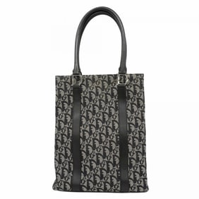 Christian Dior Trotter Canvas Tote Bag, Black and Grey, Women's, P2001721