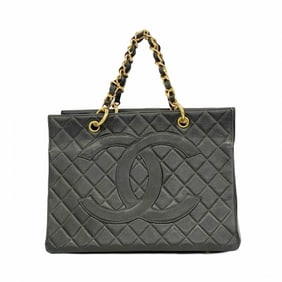 Chanel Matelasse Chain Tote Bag, Caviar Skin, Black, Women's, P1985965