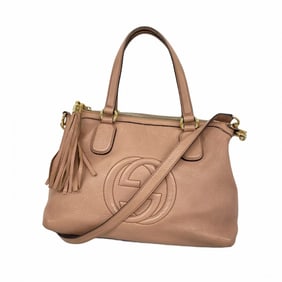 Gucci Soho Handbag 308362 Leather Pink Champagne 2-Way Bag for Women