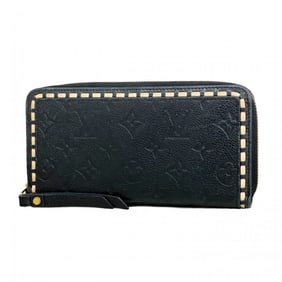 Louis Vuitton Monogram Empreinte Zippy Wallet M64805 Noir Beige Women's Long