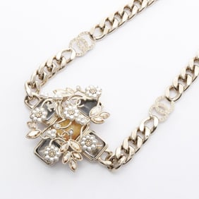 Chanel CHANEL Necklace GP (Gold Plated) Fake Pearl Rhinestone Women's Gold