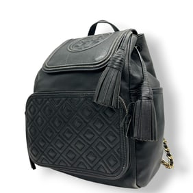 Tory Burch Fleming Backpack in Black Leather with Gold Hardware, Women's, Size s80