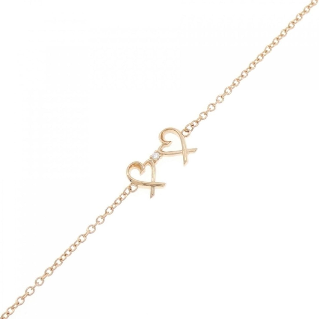 Tiffany Double Loving Heart Bracelet: --- Catalog ---Category: SizeLength: 16cm / 6.29''Category: DesignType: Charm braceletStone: DiamondGender: WomenMaterial: Pink gold (18K)Category: GeneralBrand: Tiffany--- Item List ---Section: Condi