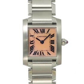 Cartier Tank Francaise SM W51028Q3 Women's Pink Shell Quartz Watch