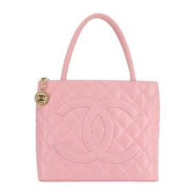CHANEL Medallion Tote Bag, Reissued, Pink Caviar Leather, A01804, Gold Hardware