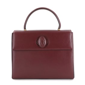 Cartier Must Hand Bag in Bordeaux leather with gold hardware