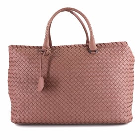 Bottega Veneta Intrecciato Boston Bag in Pink Leather