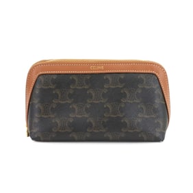 Celine Triomphe Small Tick Pouch in Tan, Brown, and Gold Hardware, PVC Leather (4M1622CZJ)