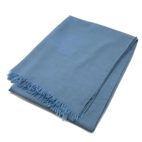 HERMES H Stole Shawl, Large, 80% Cashmere, 20% Wool, Dusty Blue