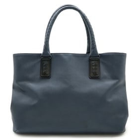 BOTTEGA VENETA Marco Polo Tote Bag, Shoulder PVC Leather, Navy Blue, Black, 222498