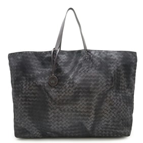BOTTEGA VENETA Intreccio Illusion Tote Bag Shoulder Nylon Leather Gray