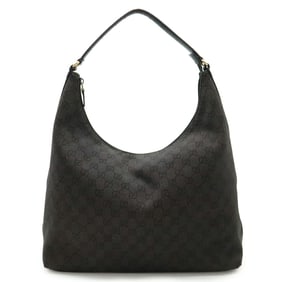 GUCCI GG Denim Hobo Shoulder Bag in Black Canvas 257279