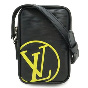 LOUIS VUITTON Epi Leather LV Circle Danube PM Shoulder Bag Pochette in Black (M55120)