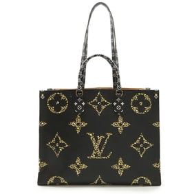 LOUIS VUITTON Giant Monogram Jungle On the Go GM Tote Bag/Shoulder Bag in Noir and Camel, M44674