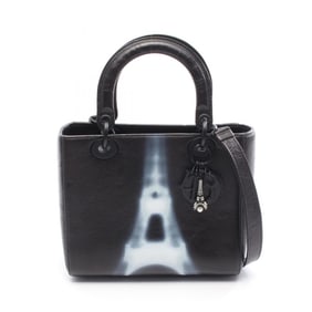Christian Dior Dior Lady handbag, leather, women's, black and white