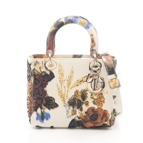 Christian Dior Dior Lady handbag, leather, women's, white, multicolor