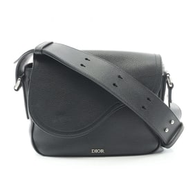 Christian Dior Dior Saddle Bag, Messenger Shoulder Leather, Men's, Black, 1ADME130