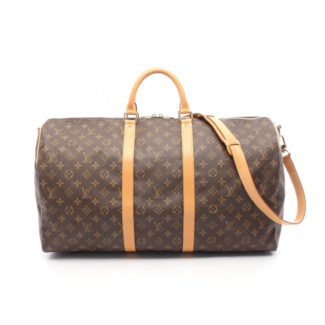 Louis Vuitton Keepall Bandouliere 55 Boston Bag, Coated Canvas and Leather, Monogram, Men's Women's,: --- Catalog ---Category: SizeSize (HxWxD): 30cm x 56cm x 25cm / 11.81'' x 22.04'' x 9.84''Category: DesignType: Boston bagColor: Brown, MonogramGender: Men,WomenMaterial: Coated canvas , Leather Categ