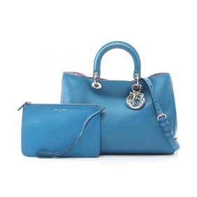 Christian Dior Dior Diorissimo Large Handbag, Leather, Women's, Blue