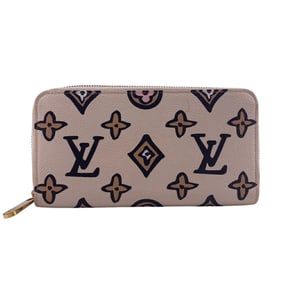 LOUIS VUITTON M80676 Zippy Wallet Wild at Heart Long White Women's