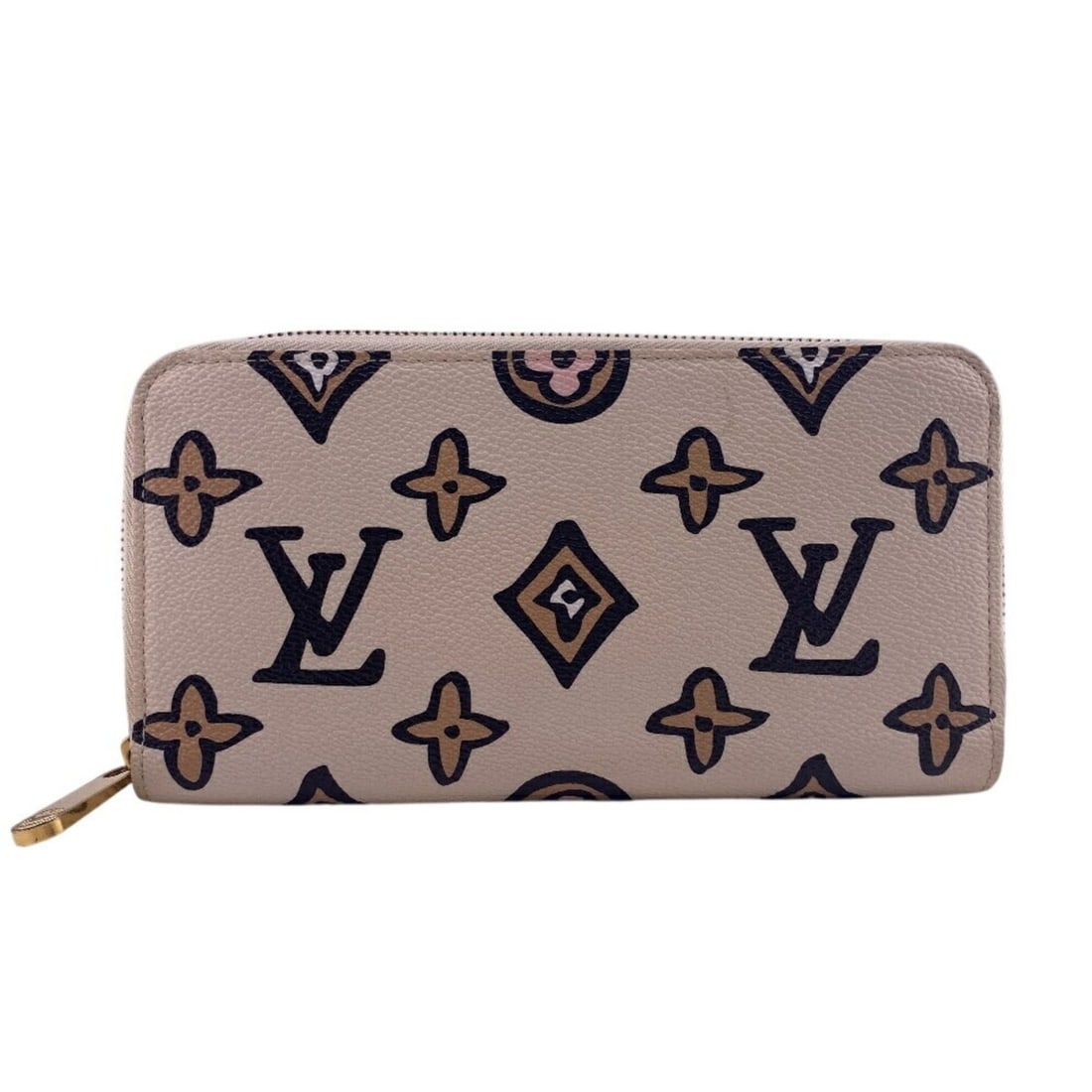 LOUIS VUITTON M80676 Zippy Wallet Wild at Heart Long White Women's