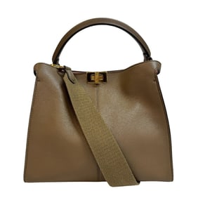 FENDI 8BN310 Peekaboo X-Lite Medium Handbag, Brown, Women's, Z0014868