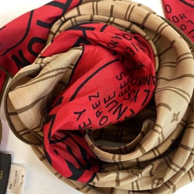 LOUIS VUITTON Louis Vuitton diamond scarf, brown, unisex