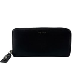 SAINT LAURENT YSL engraved round long wallet in black for men (Z0014892)