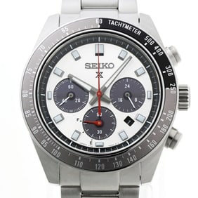 Seiko Prospex Speed Timer SBDL095 V192-0AH0 Silver Quartz Solar Watch A-159532