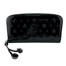 JIMMY CHOO Round Zip Long Wallet Black Women's