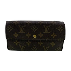 LOUIS VUITTON M61725 Porte Monnaie Credit Monogram Long Wallet, Brown, Unisex