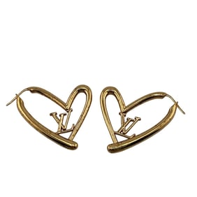 LOUIS VUITTON M00464 Brooke d'Oreille 20.2g Heart Falling in Love Earrings, Gold, Women's