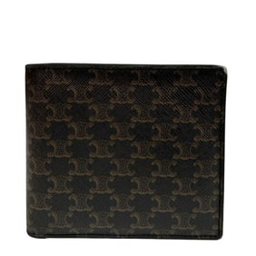 CELINE Triomphe Bifold Compact Wallet, Black, Men's